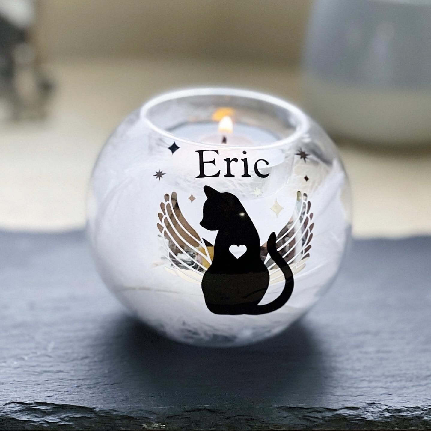 Personalised Cat Memorial Tealight Holder Gift
