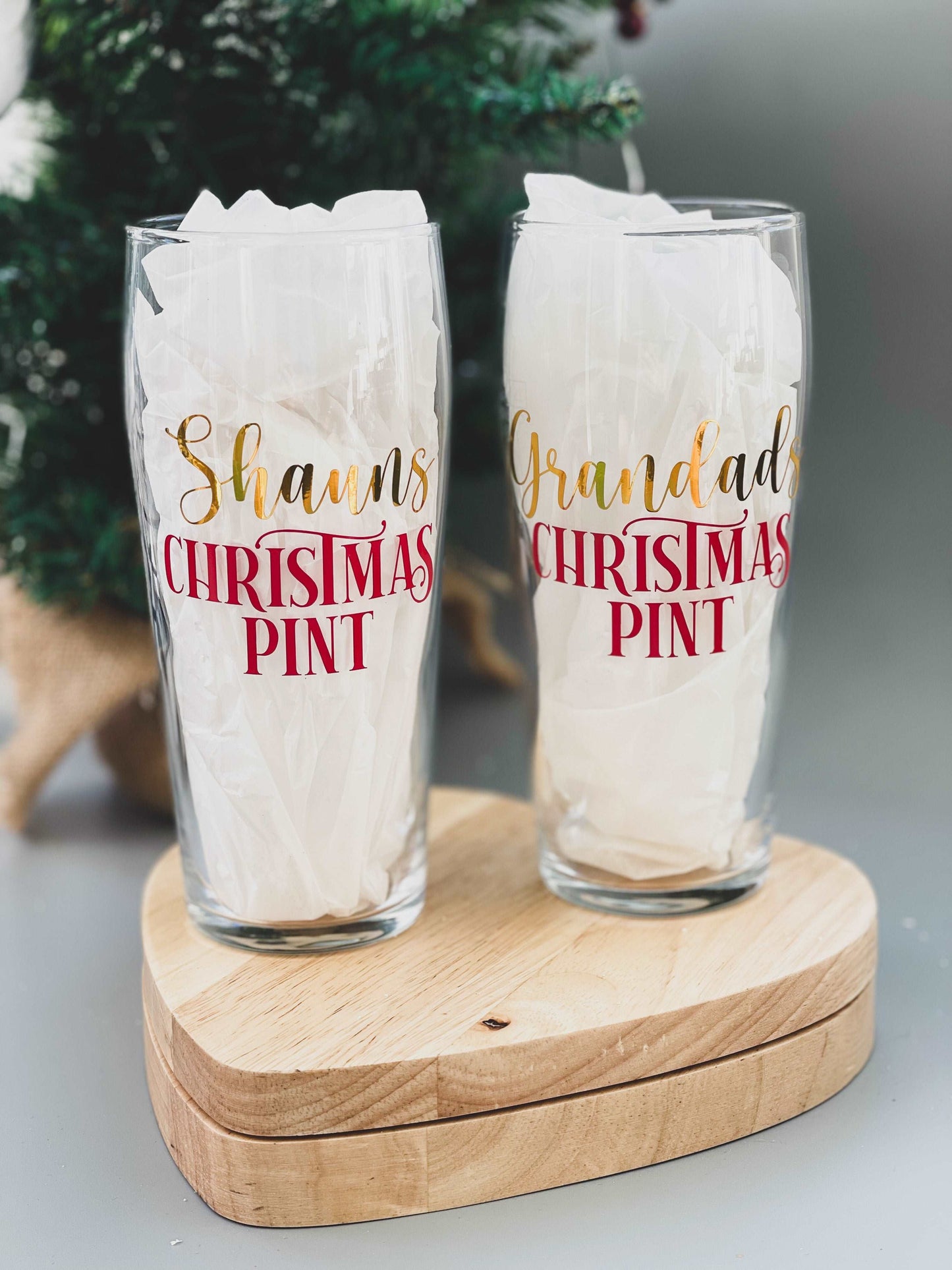 Personalised Christmas Pint Glass