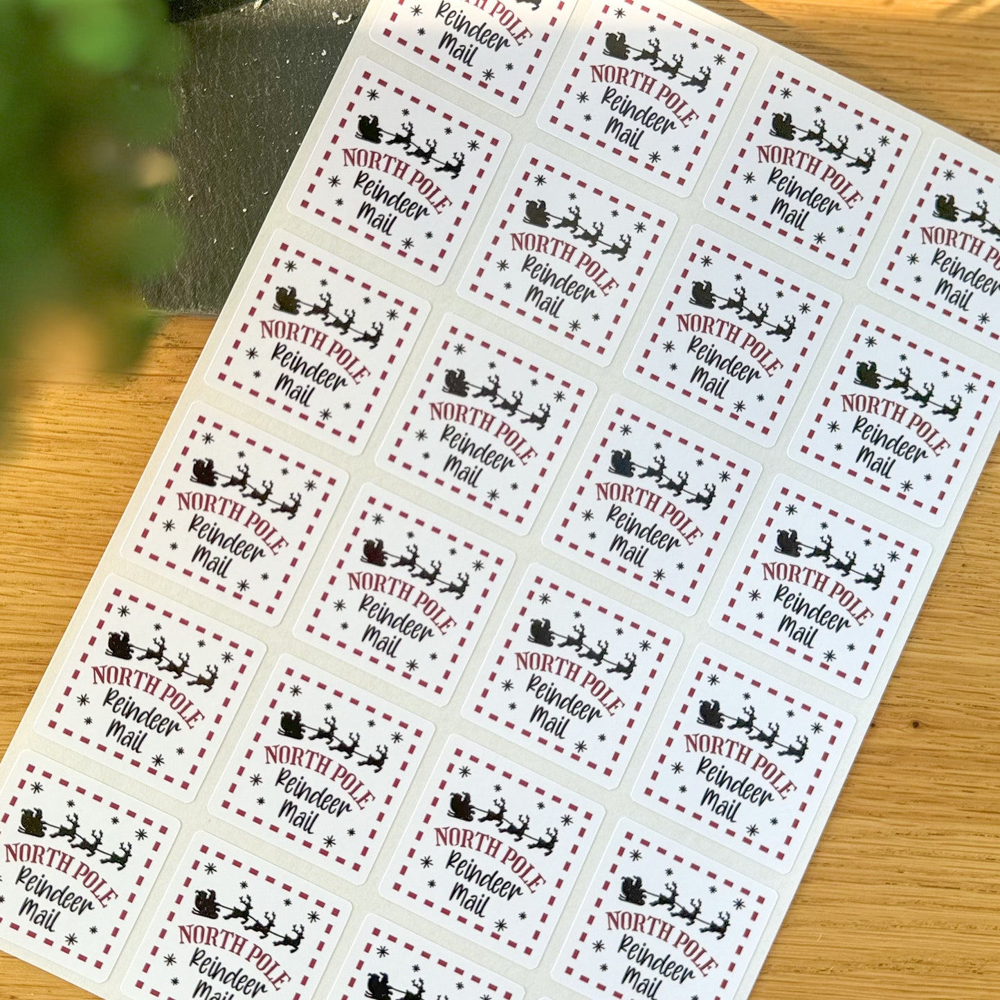 Christmas Reindeer Sticker Stamps Sheet