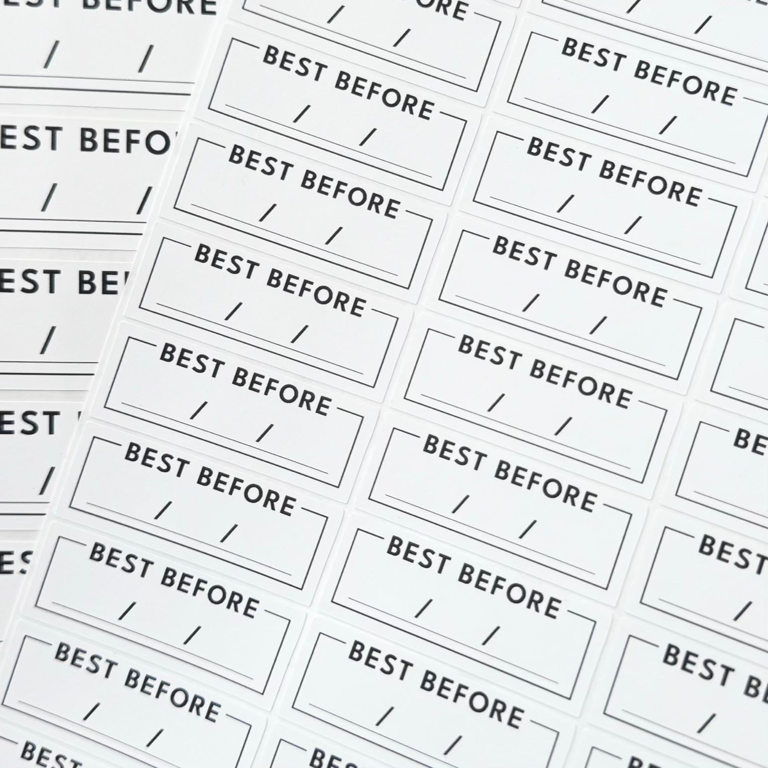Small size Best Before stickers 4.0cm x 1.5cm, 64 per sheet