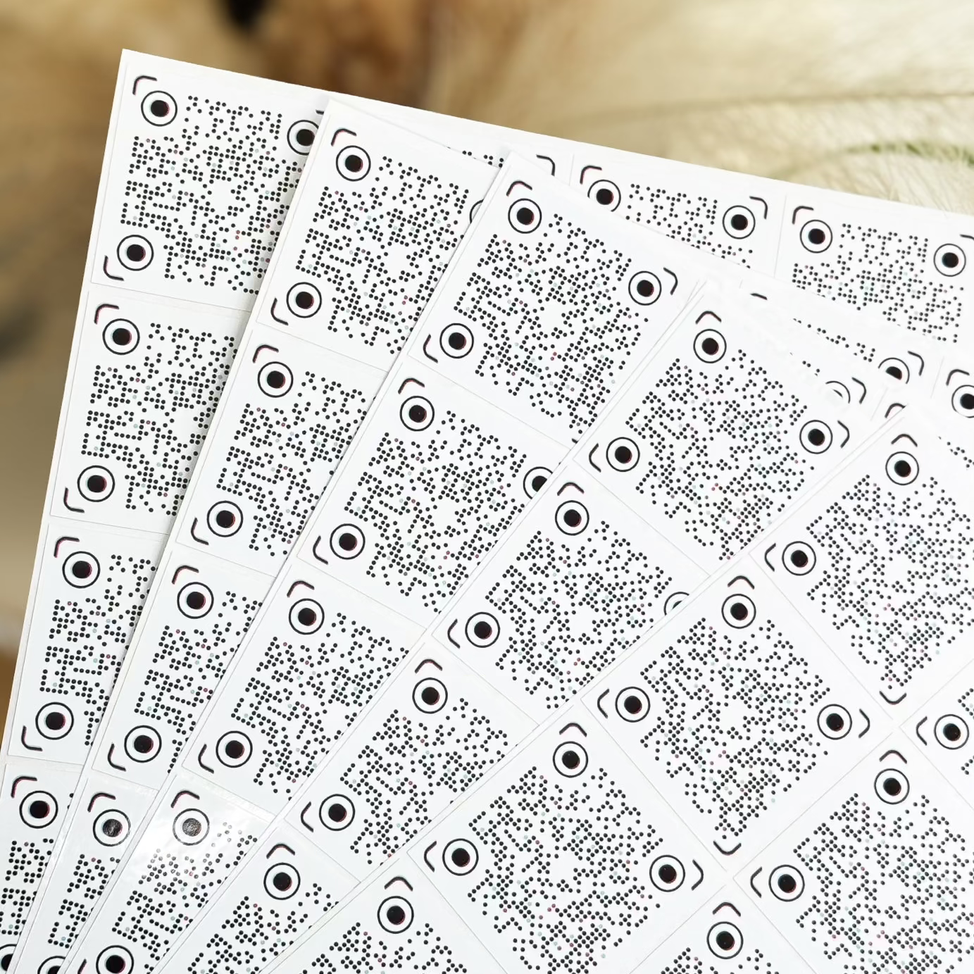 Sheet of TikTok QR Code Stickers