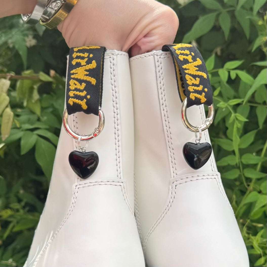 'Fixation' Black Heart Boot Charms
