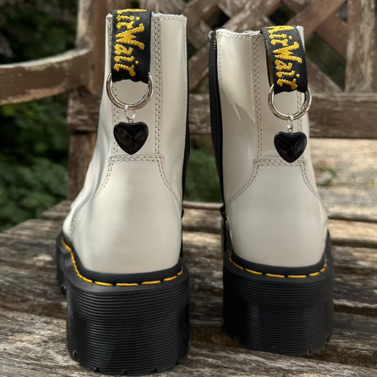 'Fixation' Black Heart Boot Charms