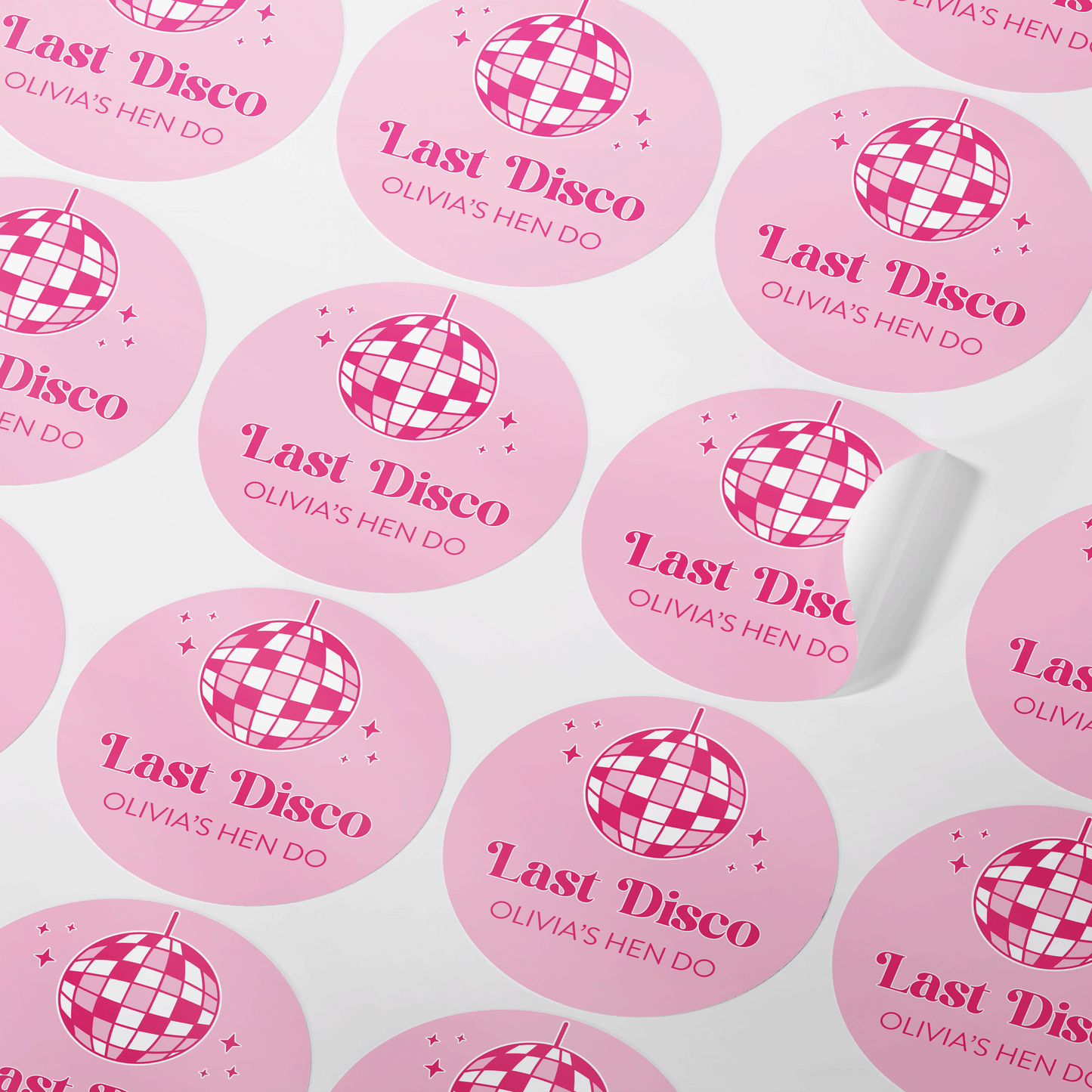 Personalised Last Disco Hen Party Stickers