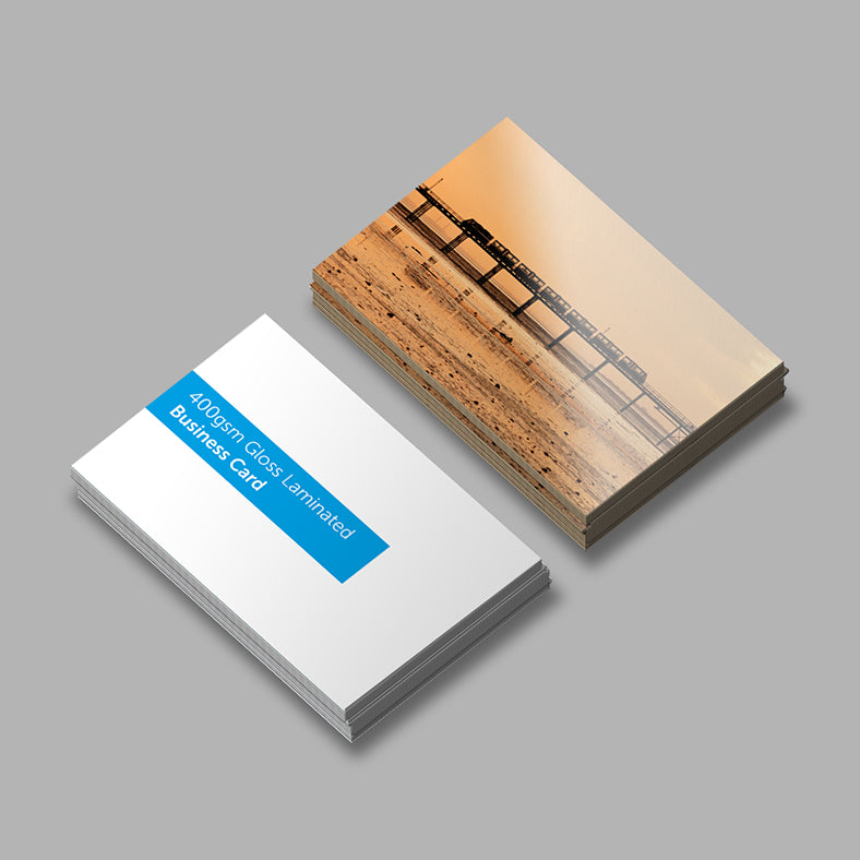 Premium Laminated Business Cards – Gloss, Matte & Velvet Soft-Touch Finishes