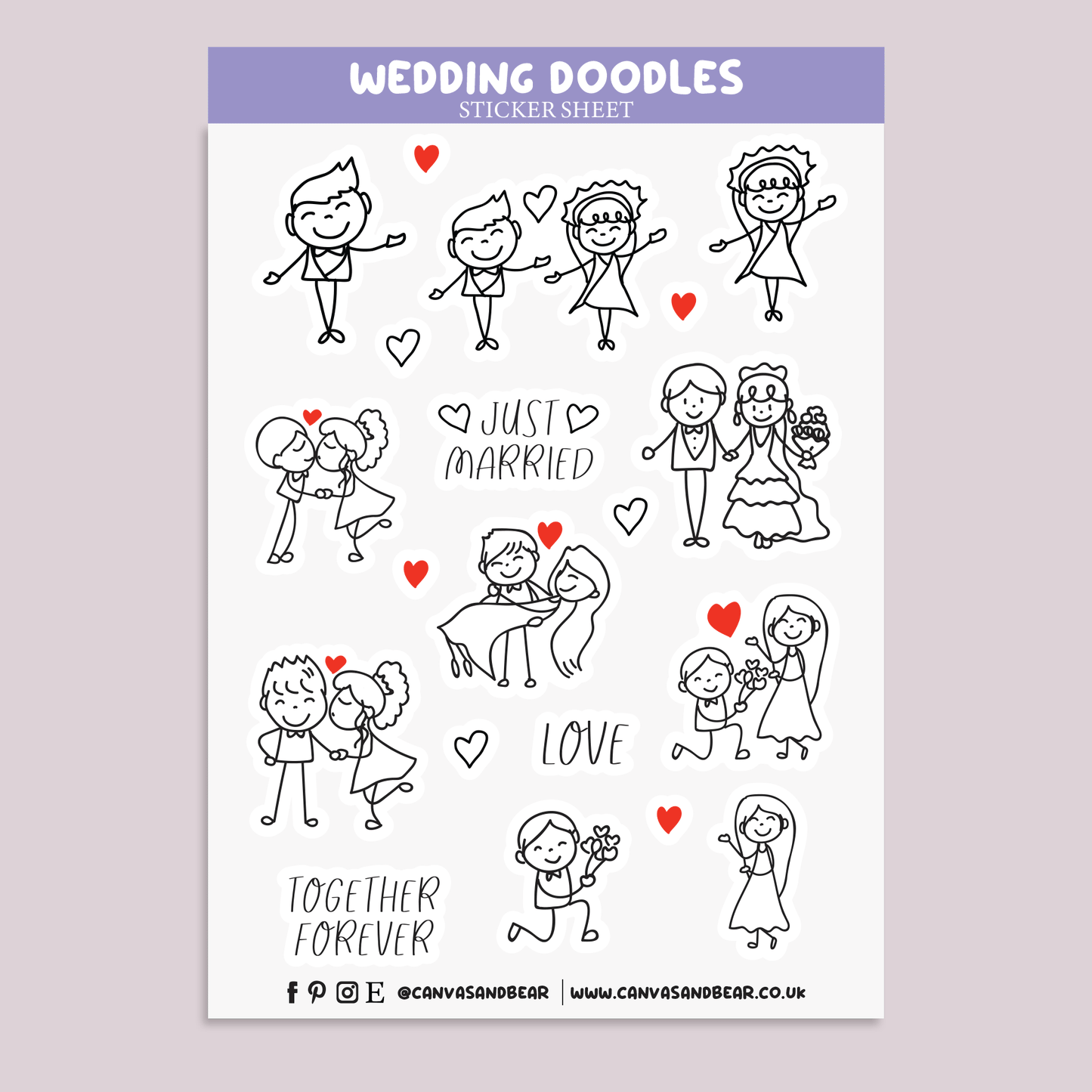 Wedding Doodles Planner Stickers