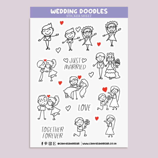 Wedding Doodles Planner Stickers