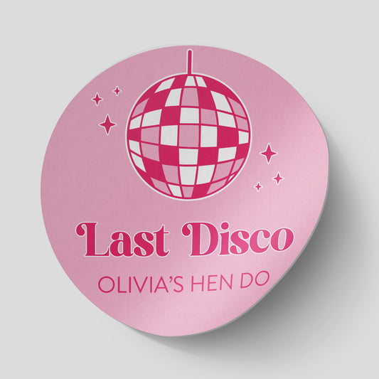 Personalised Last Disco Hen Party Stickers