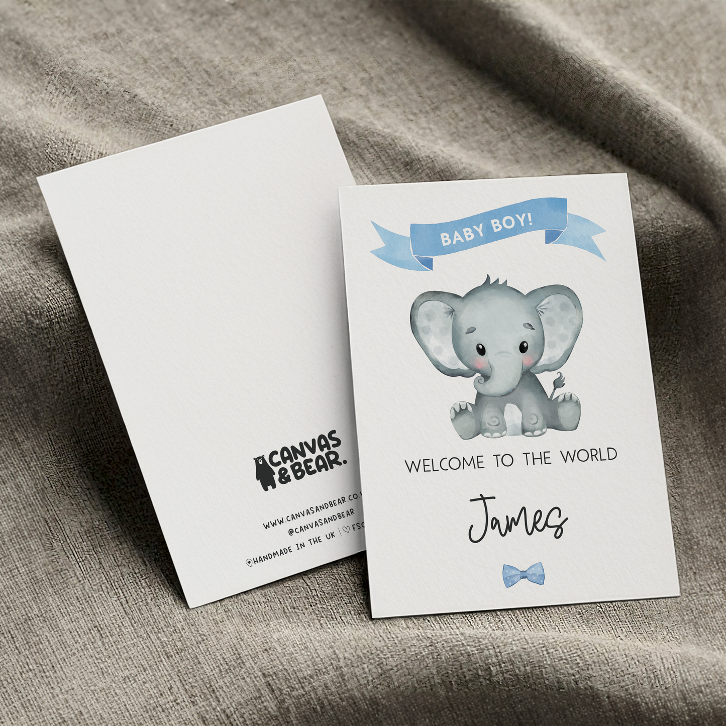 Personalised New Baby Elephant Card