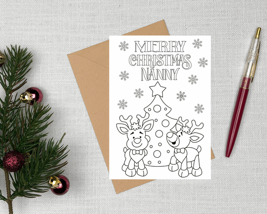 Colour In Christmas Card | Nanny