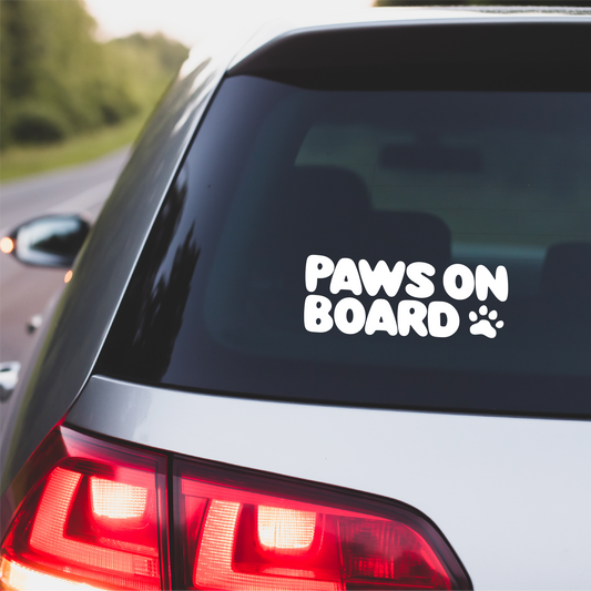 Paws On Board Vinyl Car Decal