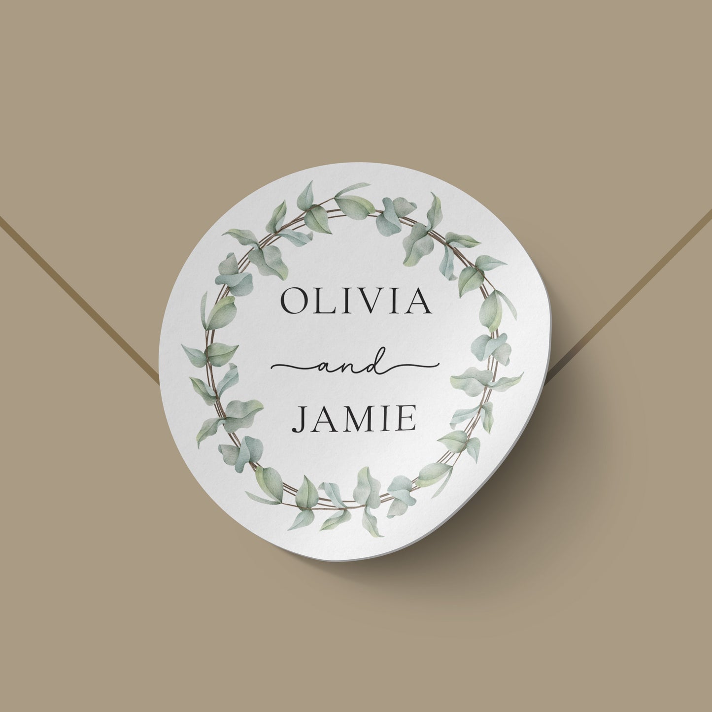 Personalised Eucalyptus Envelope Seals