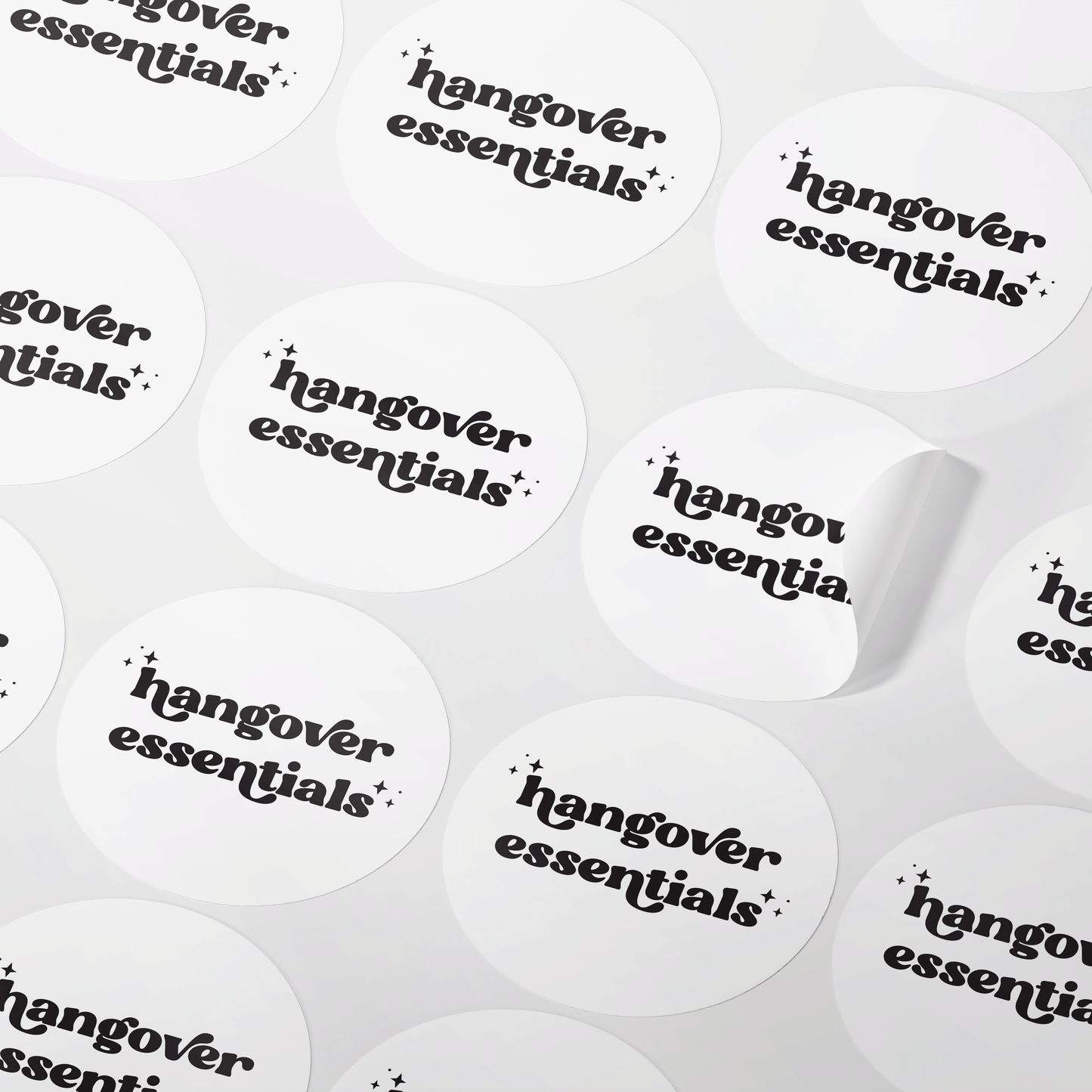 Hangover Essentials Round Stickers