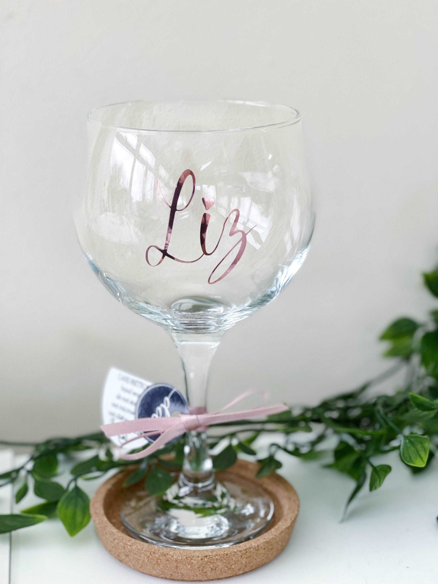 Personalised Gin Glass in Rose Gold or Silver