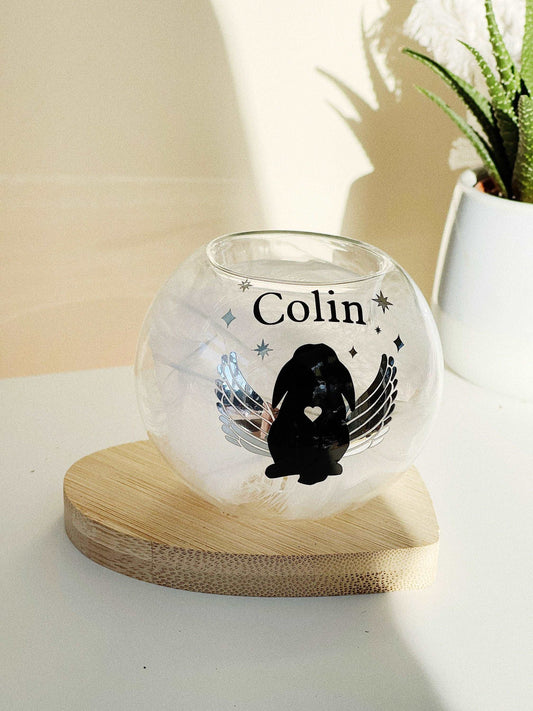 Perfectly Imperfect | Lop Ear Bunny Personalised Memorial Tea-light Holder