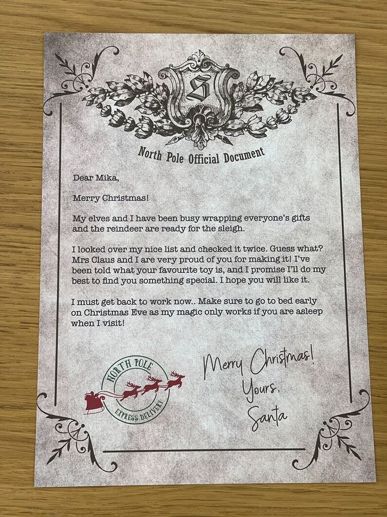 Personalised Santa Letters with Vintage Style Paper & Wax Seal