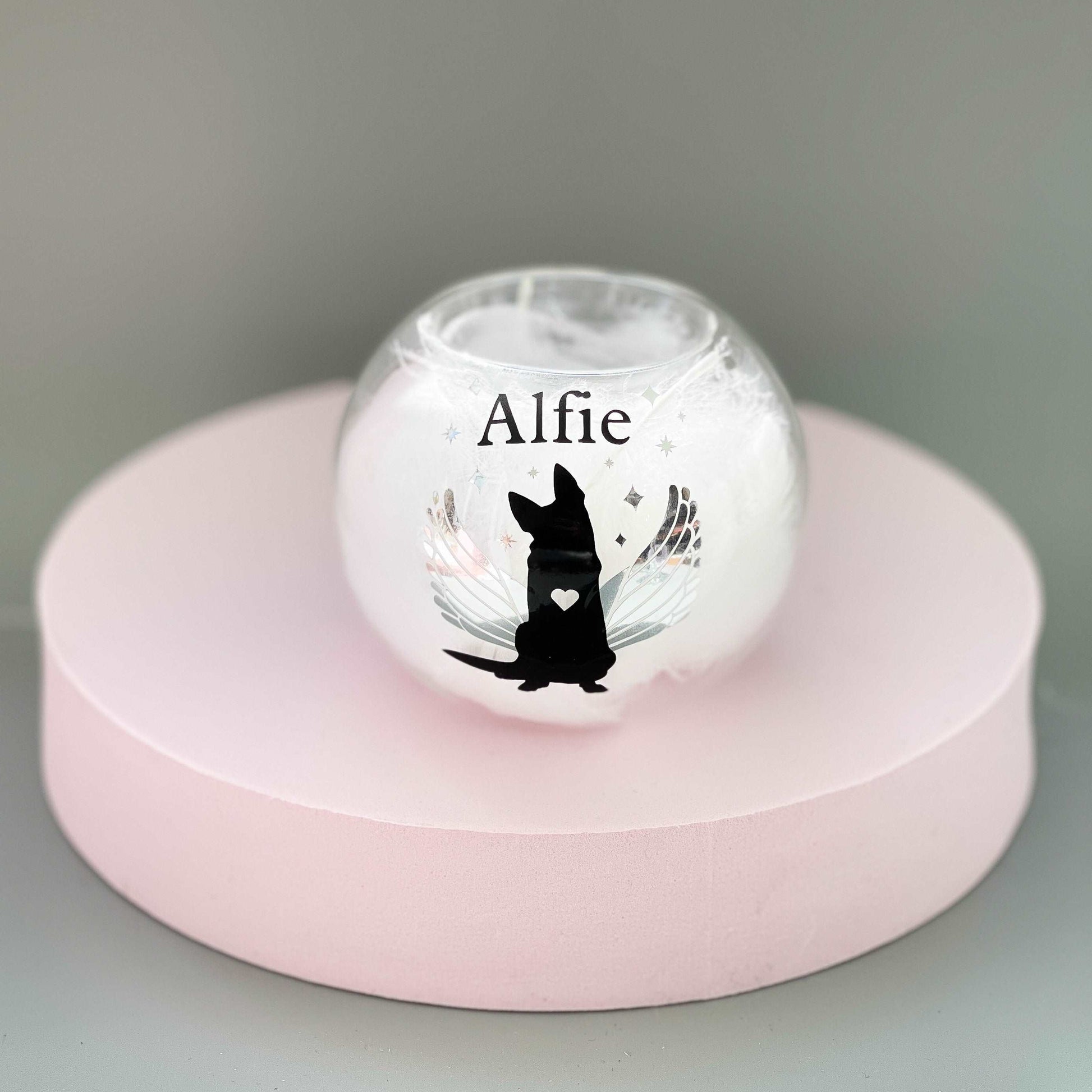 Perfectly Imperfect | Personalised German Shepherd Memorial Tealight Holder