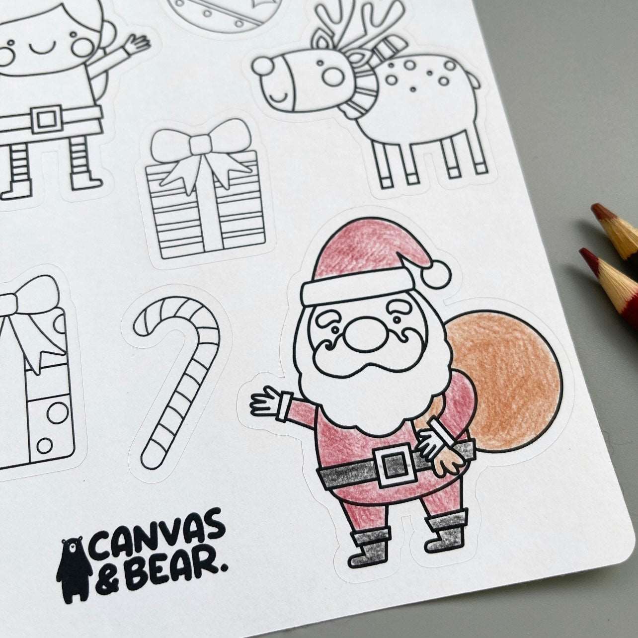 Colour in Christmas Stickers