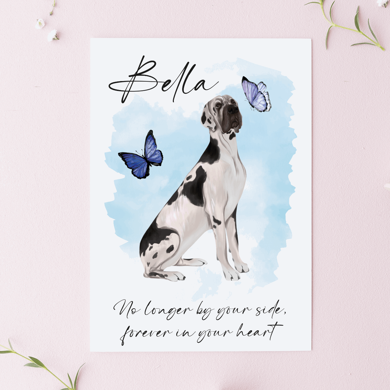 Personalised Dog Loss Greetings Cards