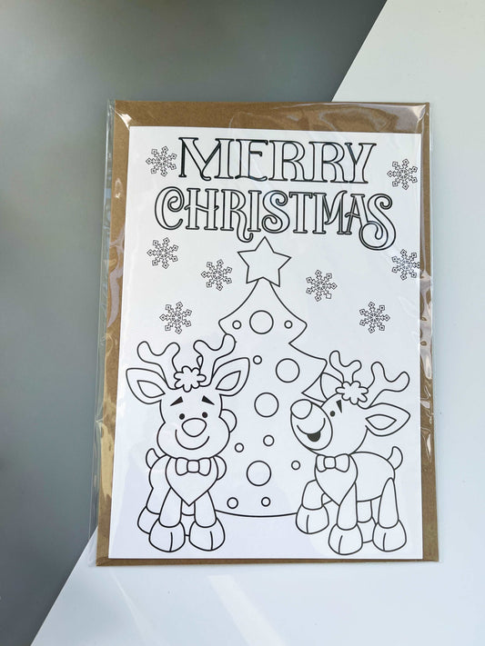 Colour In Christmas Card
