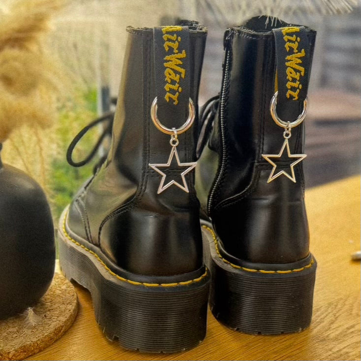 Silver Star Boot Charms – Set of 2 Charms for Doc Martens & Boots