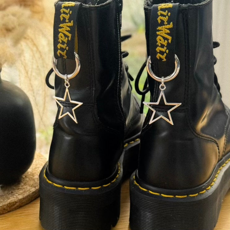 Silver Star Boot Charms – Set of 2 Charms for Doc Martens & Boots