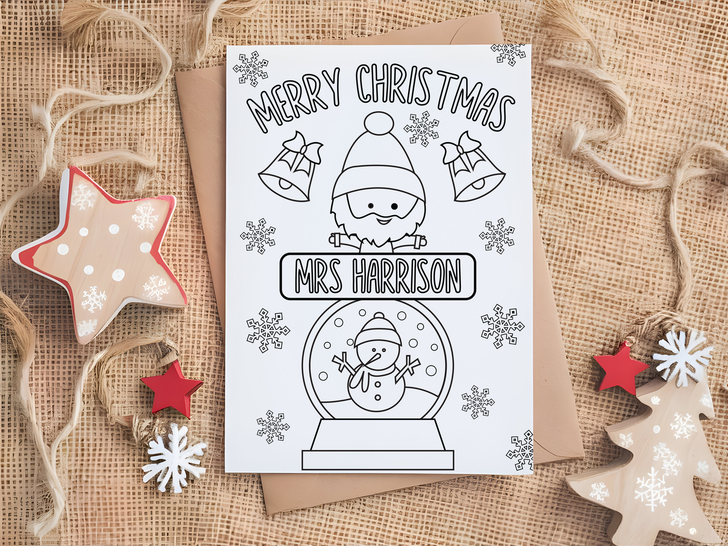 Personalised Teacher Colour In Christmas Card