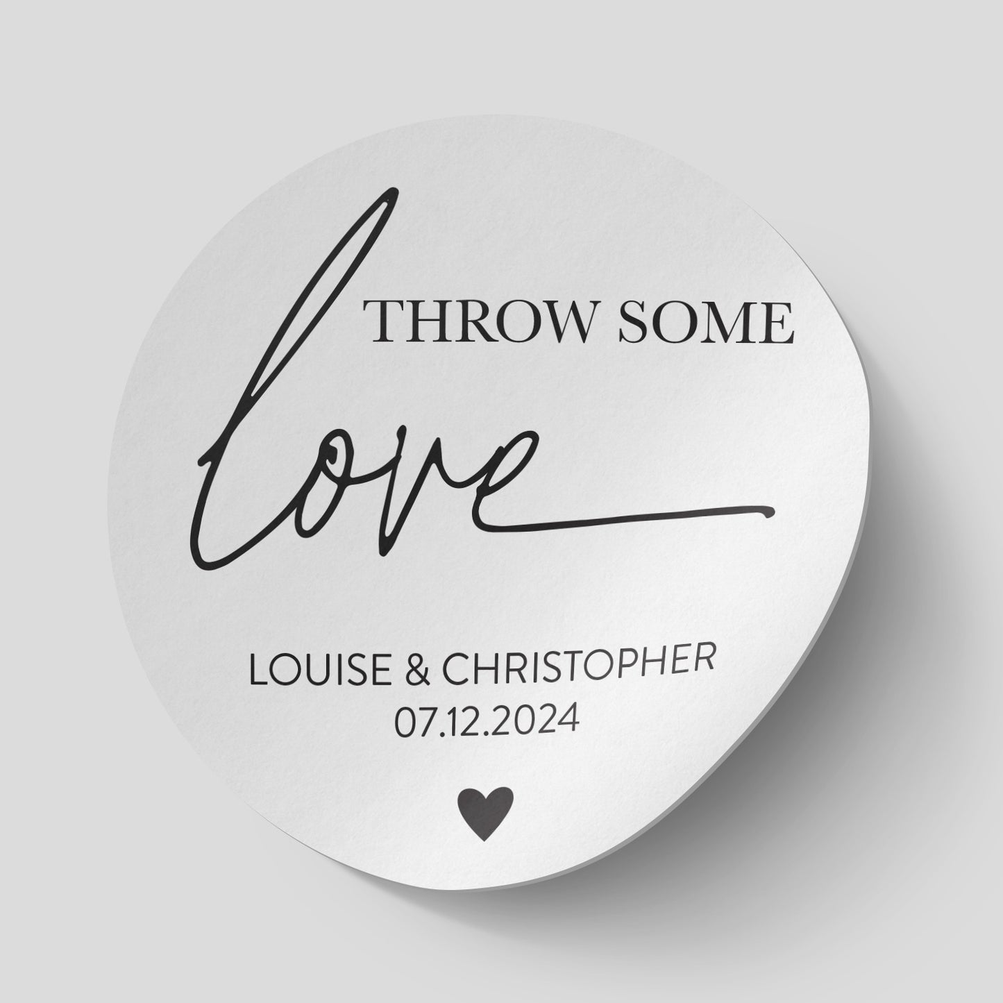 Personalised throw some love stickers 