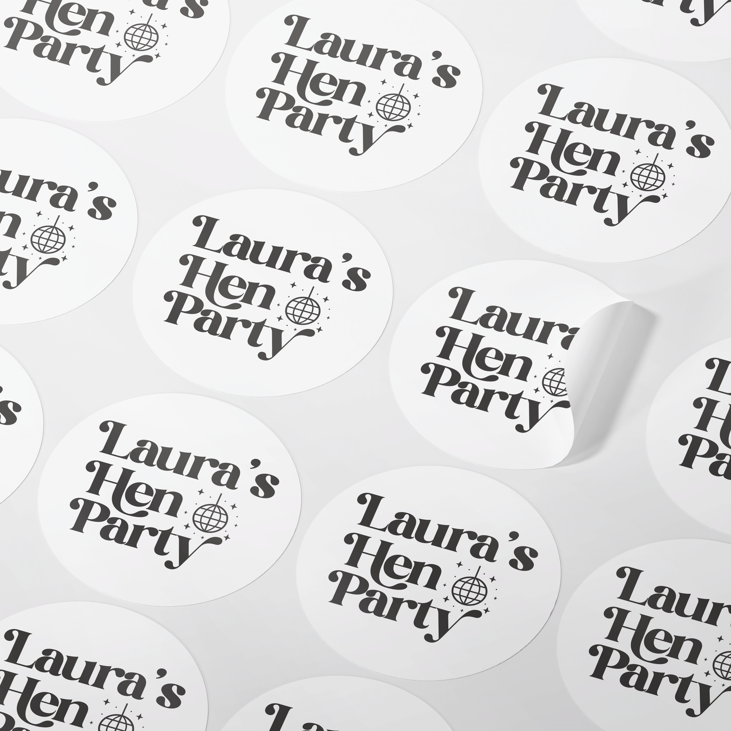 Personalised Disco Hen Party Stickers