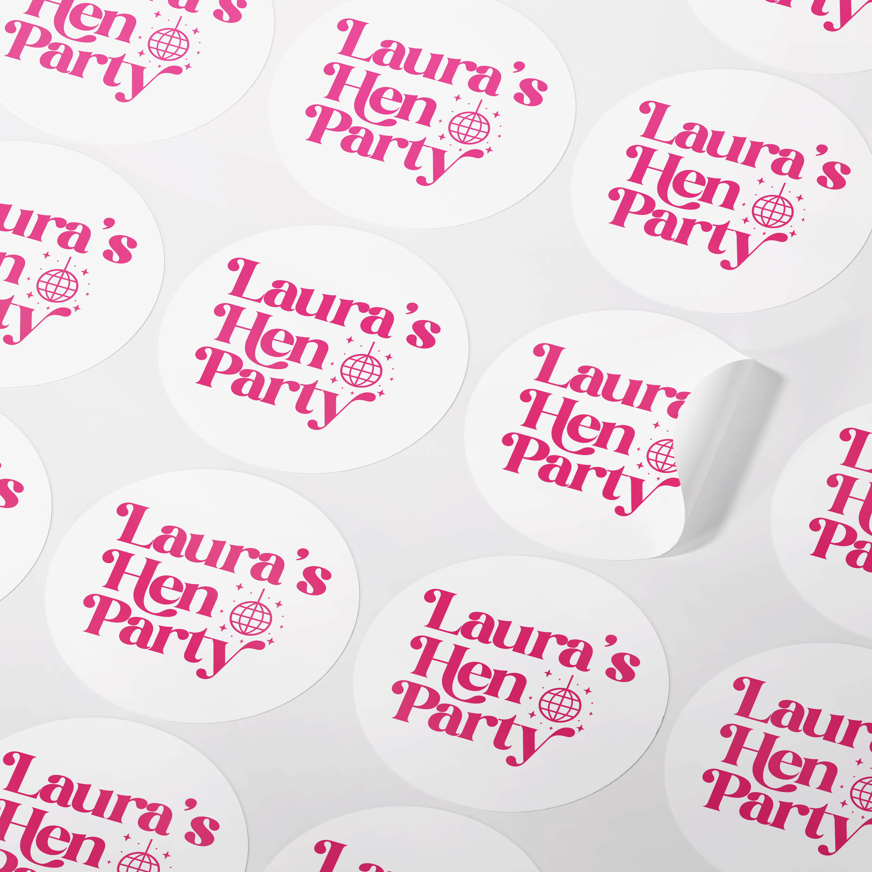 Personalised Disco Hen Party Stickers