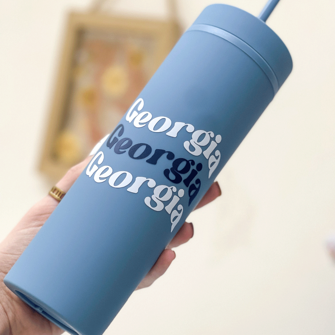 Blue Matte Skinny Tumbler
