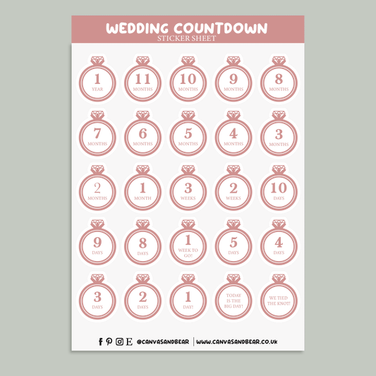 Wedding Countdown Planner Stickers