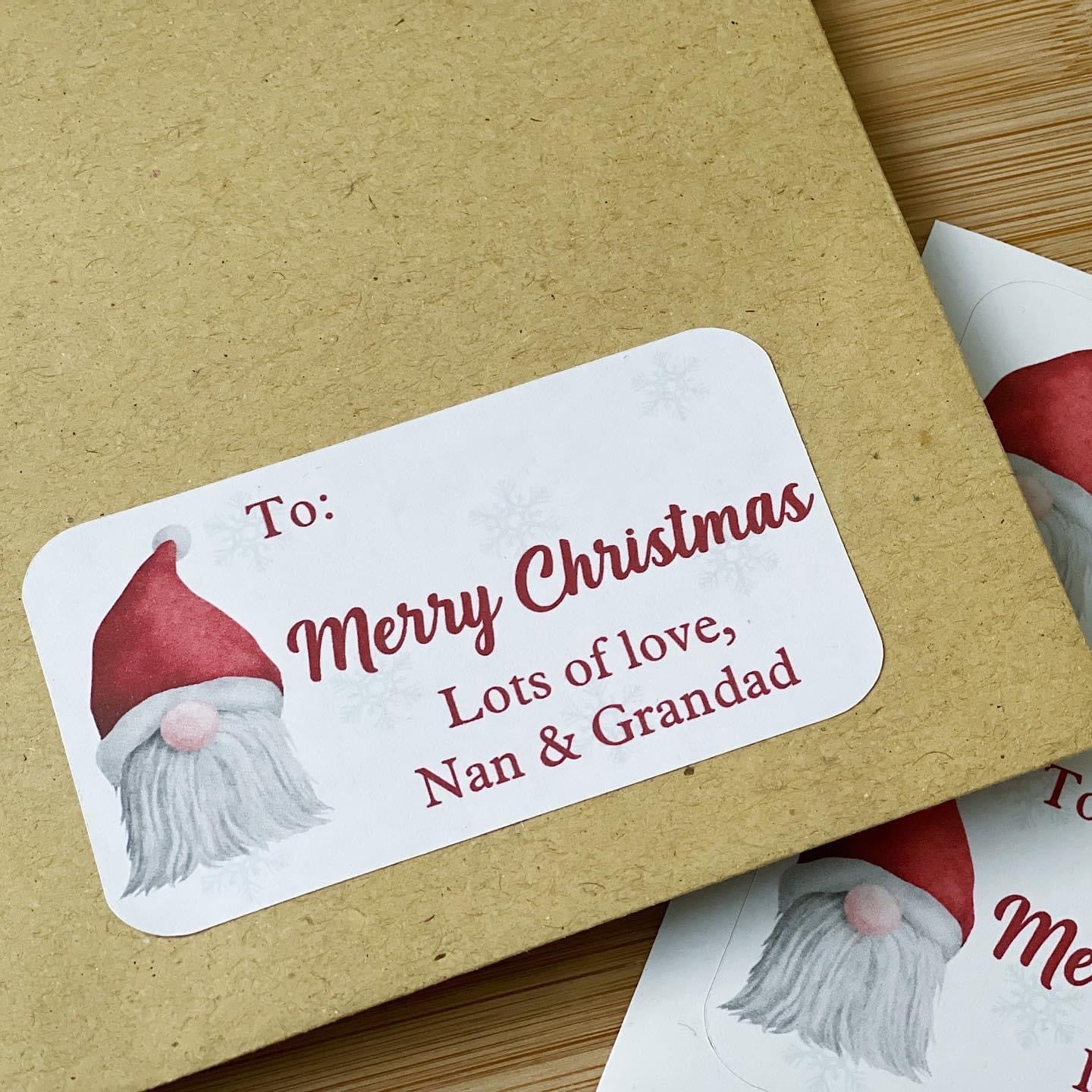 Santa Claus gnome Christmas gift wrap stickers