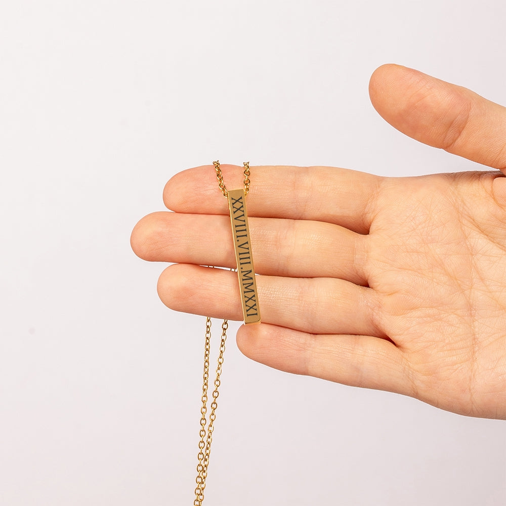 Roman Date Necklace